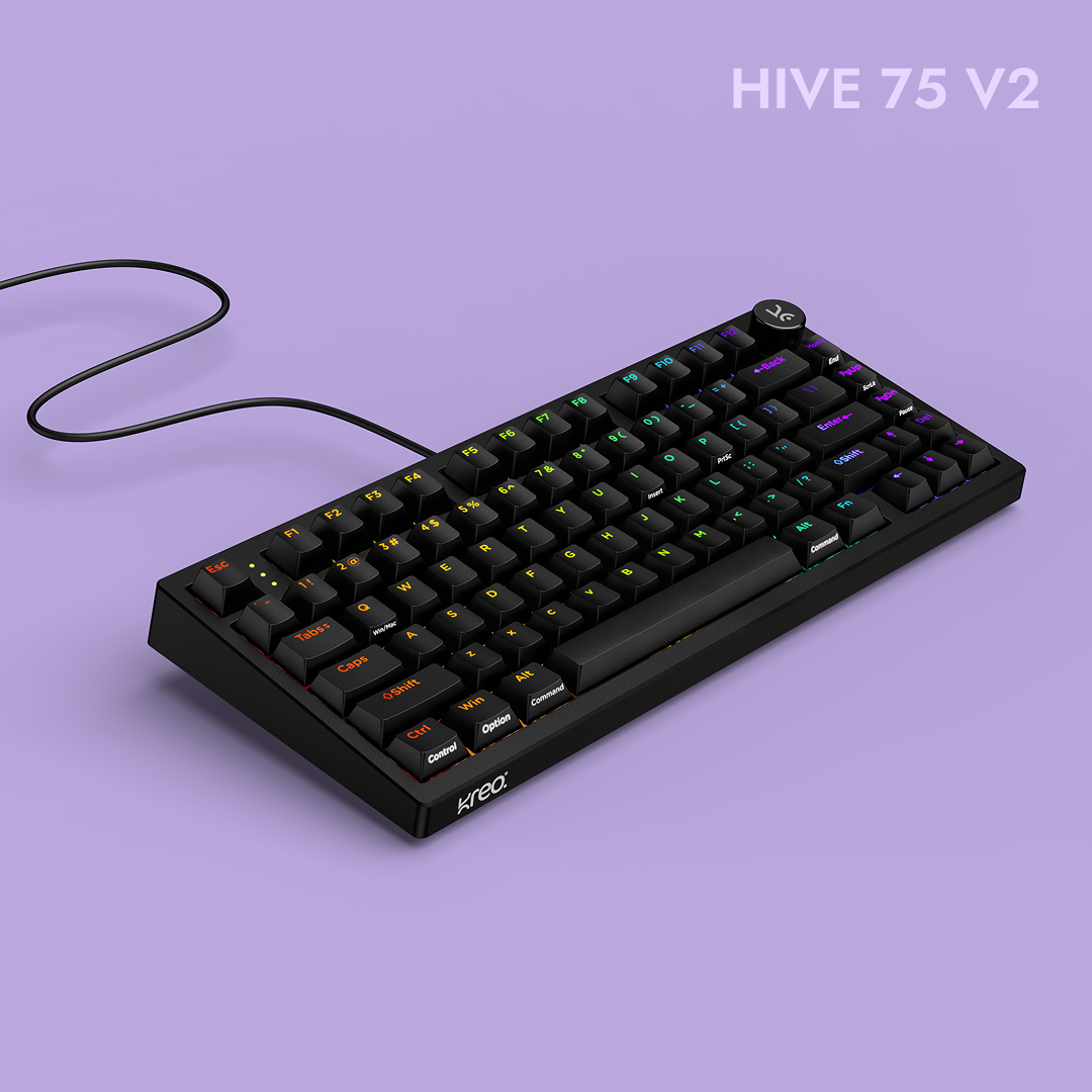 Hive75 V2 All Black Wired Mechanical Gaming Keyboard