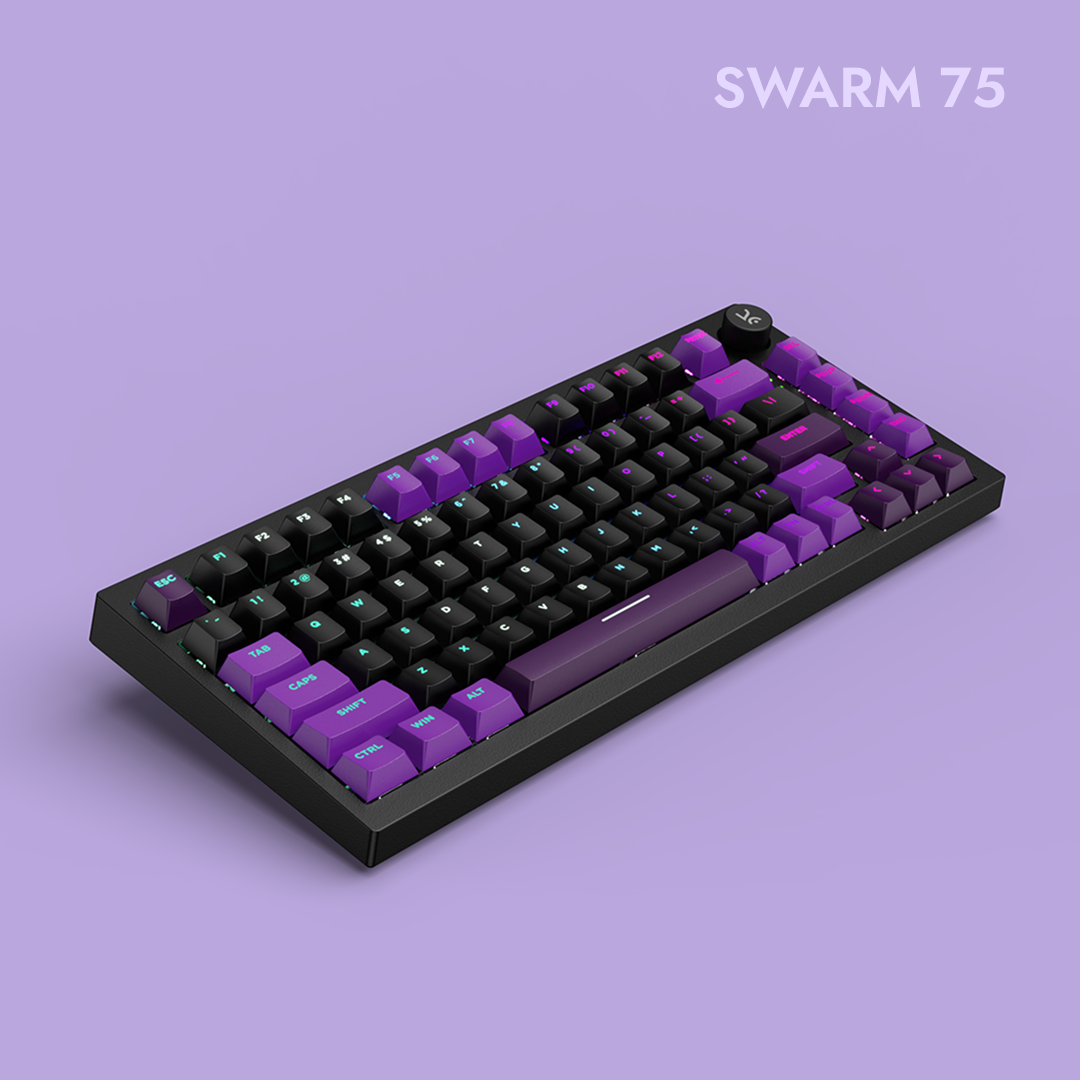 Swarm 75 Black Purple Wireless Gaming Keyboard