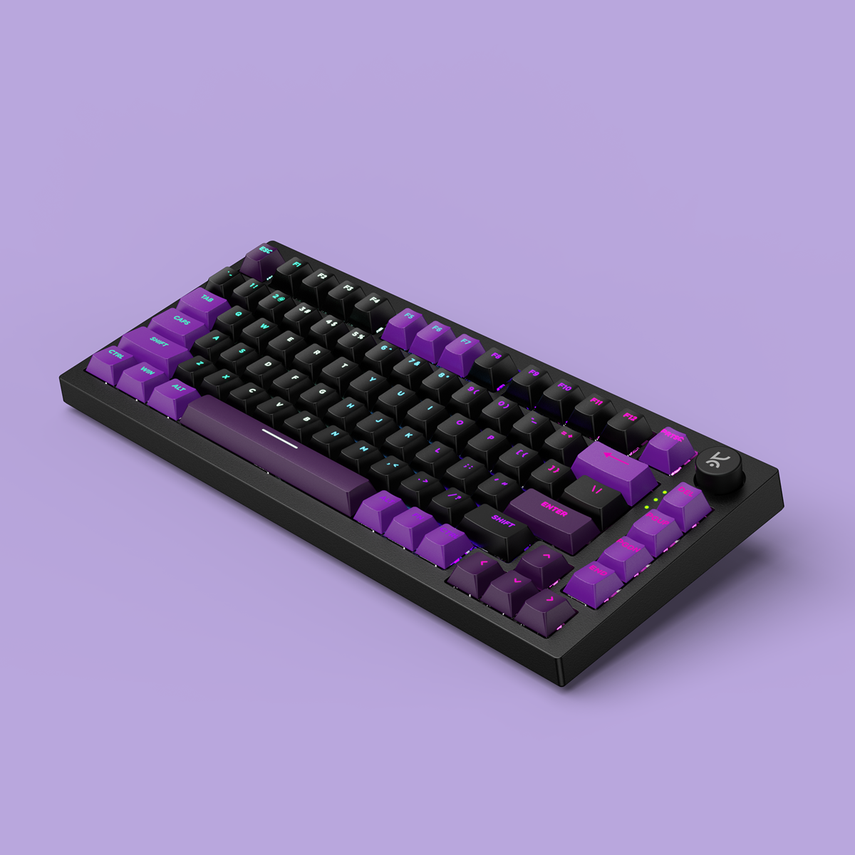 Swarm 75 Black Purple Wireless Gaming Keyboard