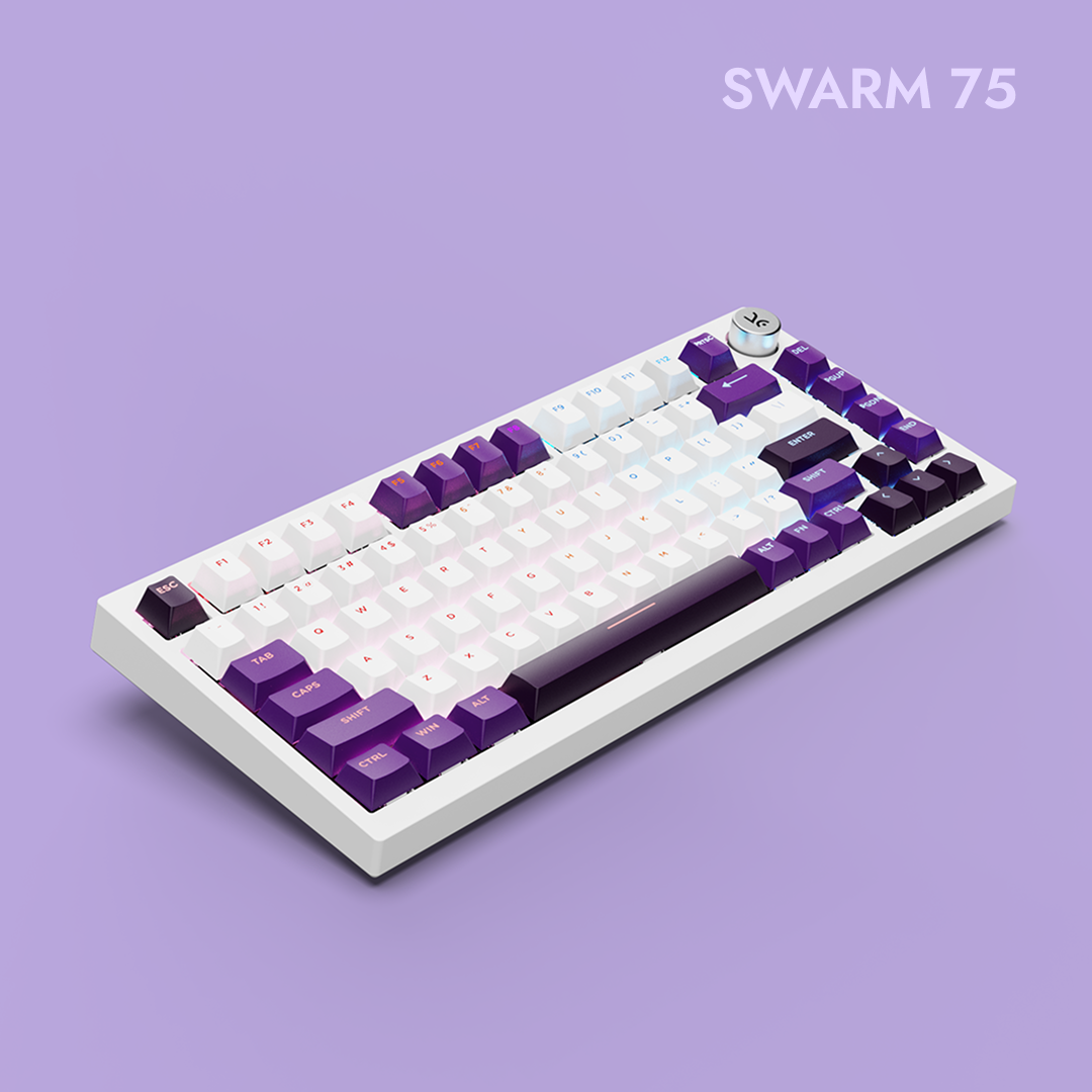 Swarm 75 White Purple Wireless Gaming Keyboard