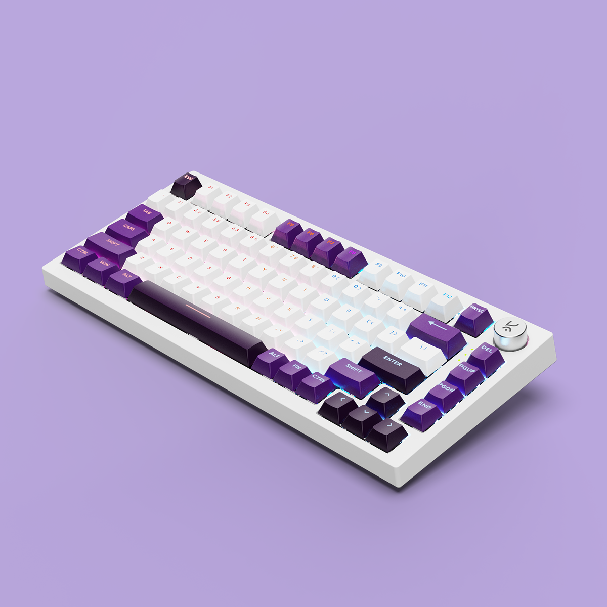 Swarm 75 White Purple Wireless Gaming Keyboard