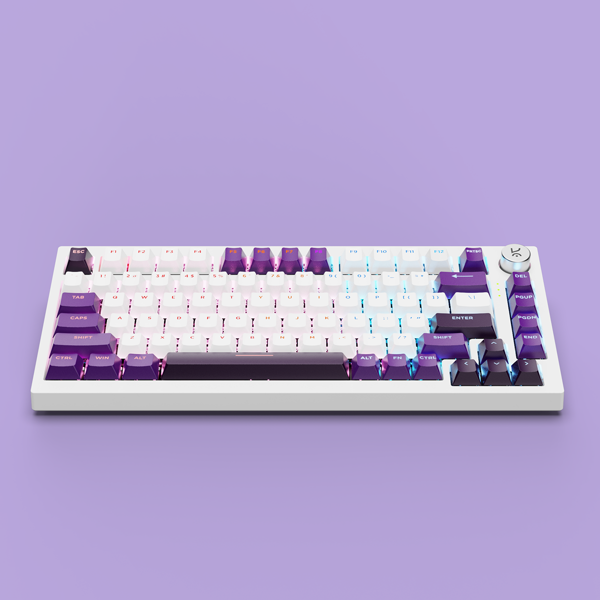 Swarm 75 White Purple Wireless Gaming Keyboard