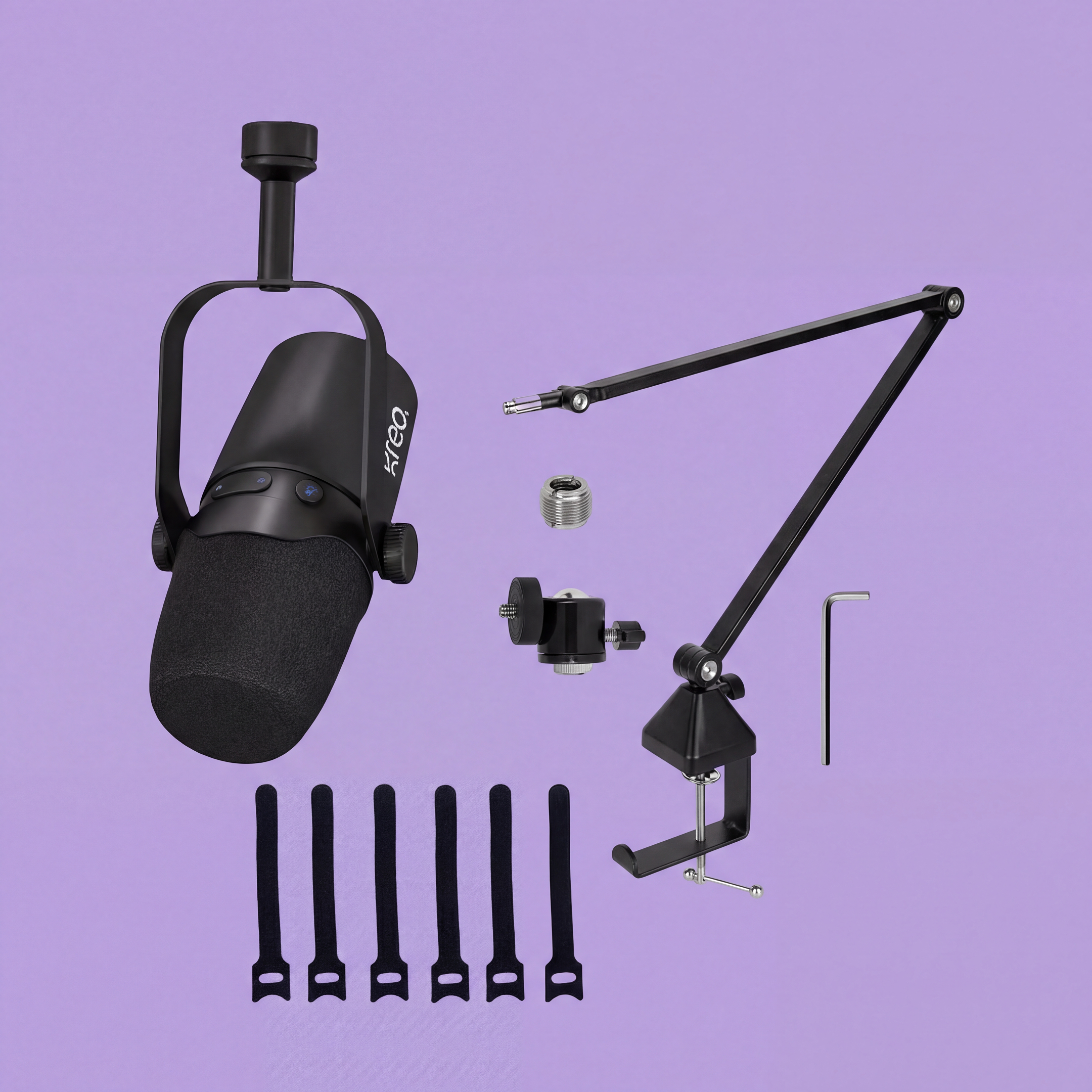 Kast Black Dynamic Mic + Rod Pro Boom Arm Combo