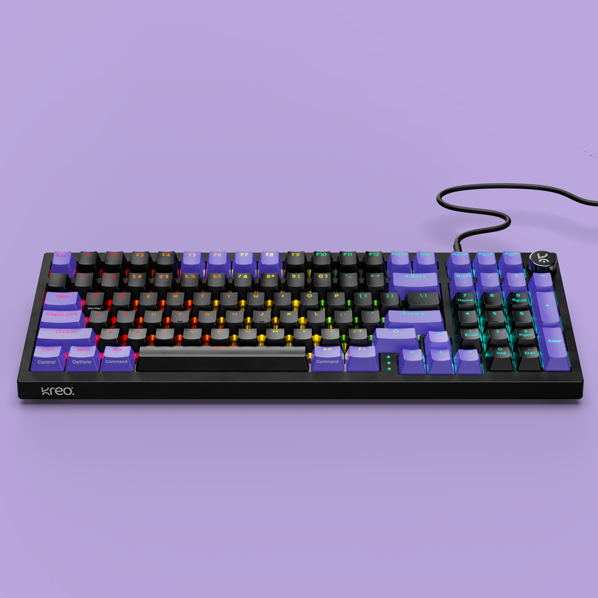 Hive98 V2 Black Purple Wired Mechanical Gaming Keyboard