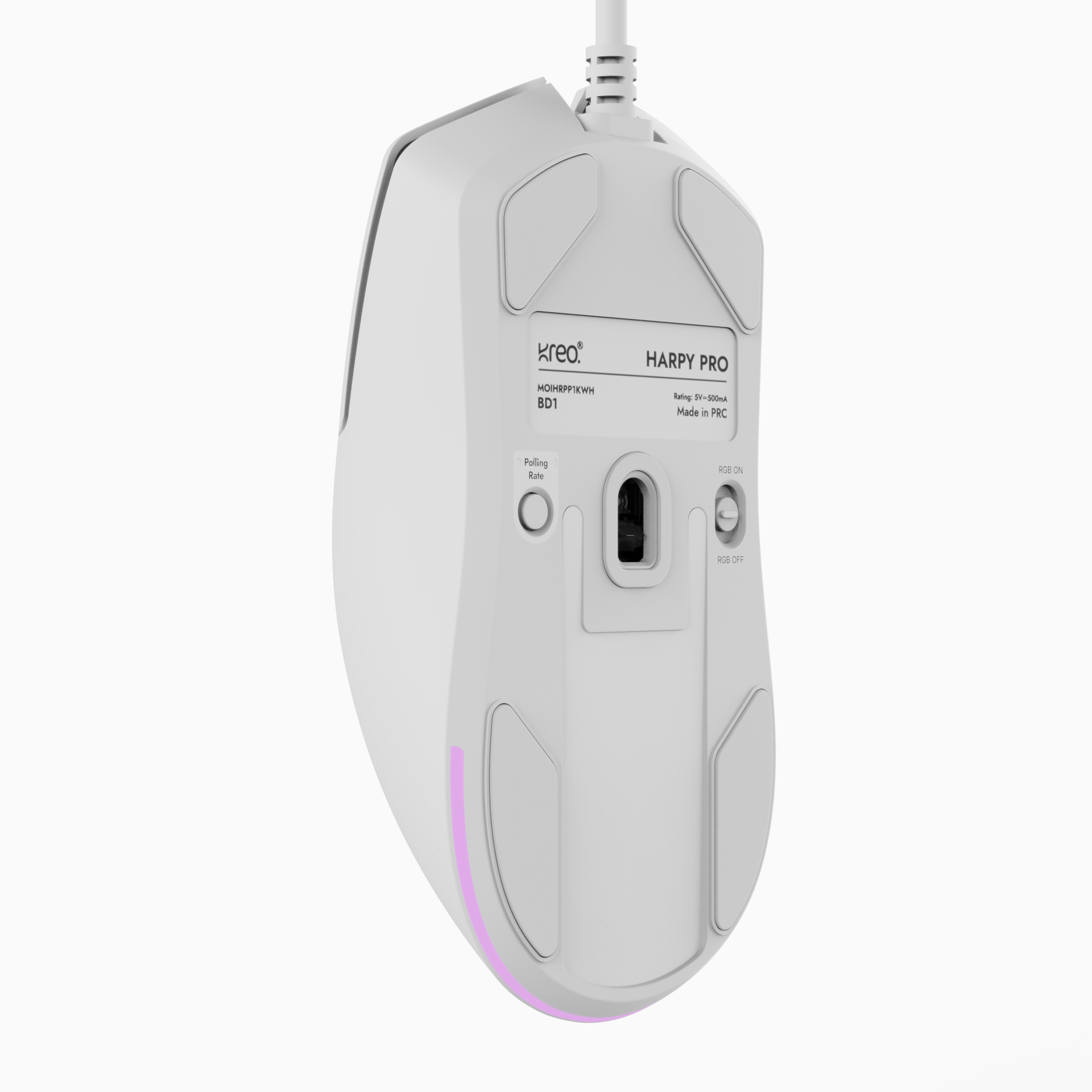 Harpy Pro White Ultralight Performance Wired Gaming Mouse