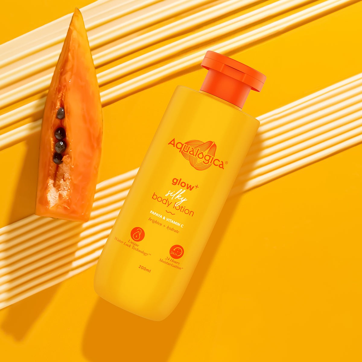 Glow+ Silky Body Lotion for 24-Hour Moisturization with Papaya & Vitamin C- 200 ml