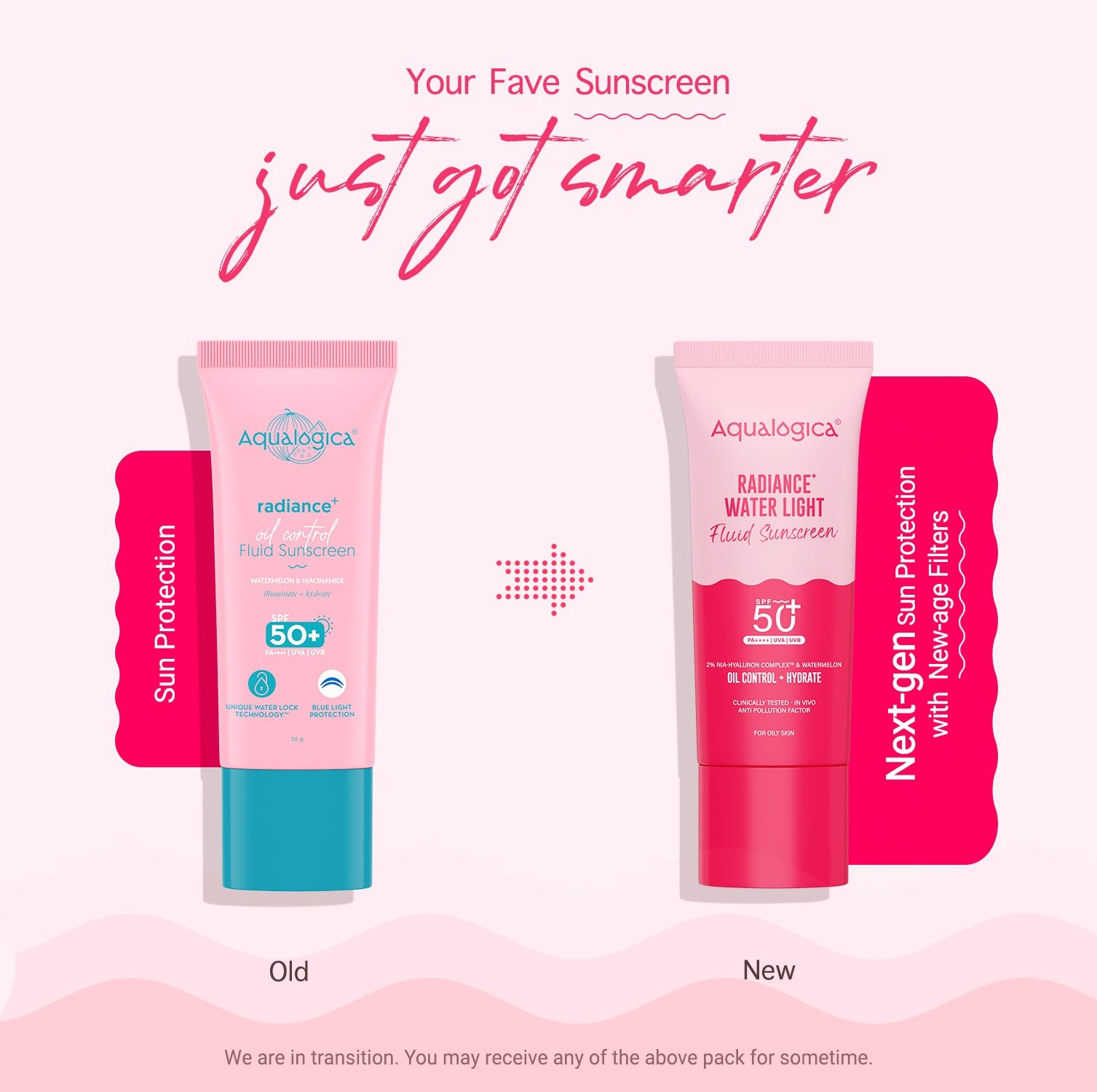 Aqualogica radiance oil control sunscreen SPF 50 watermelon 50g