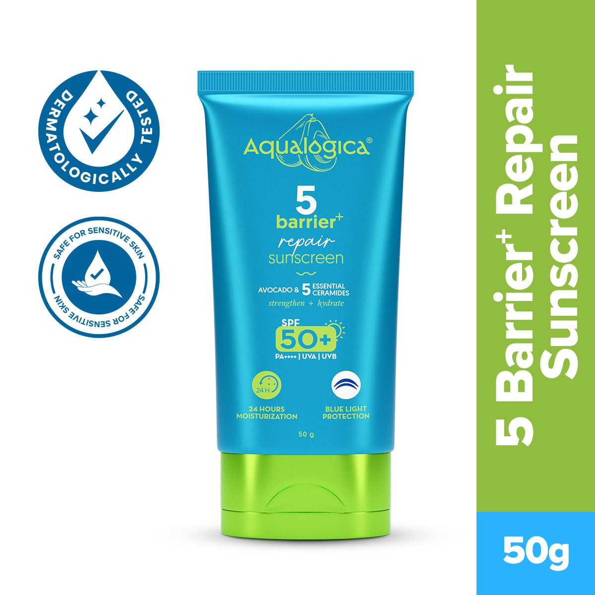 Aqualogica 5 barrier repair sunscreen SPF 50 avocado 50g
