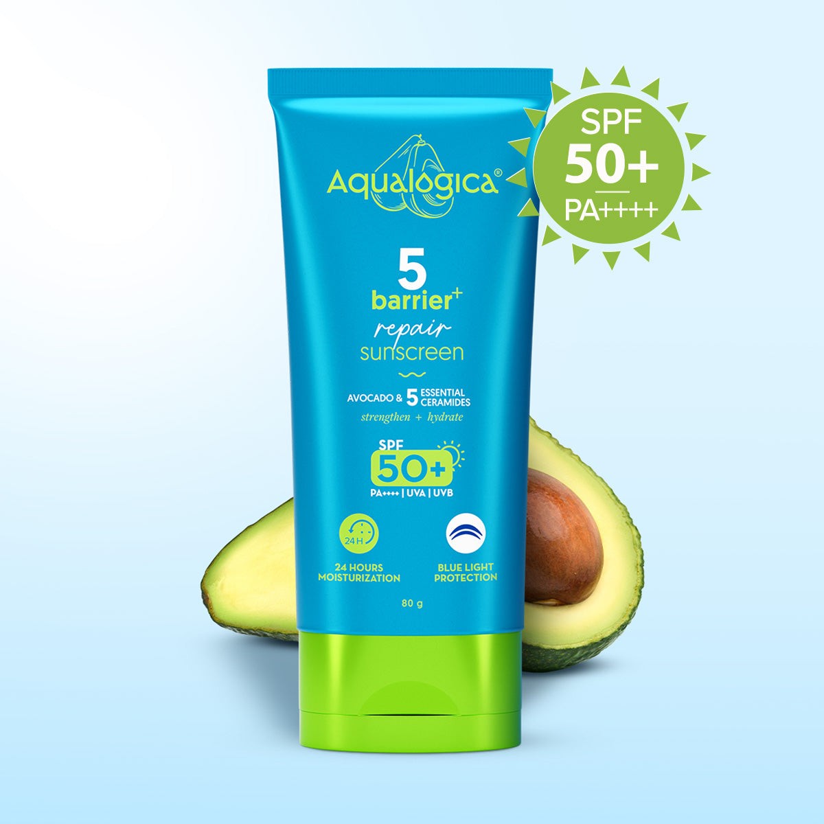 Aqualogica 5 barrier repair sunscreen 80g avocado ceramides