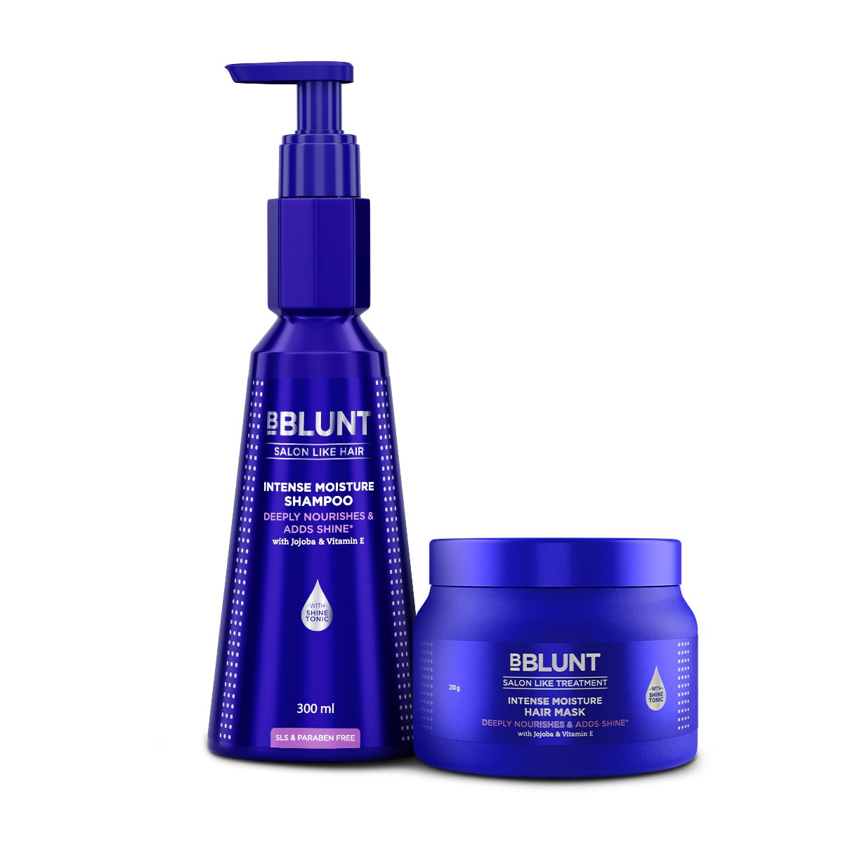 BBLUNT Hydrated & Happy Hair Combo (Intense Moisture Shampoo + Intense Moisture Hair Mask)