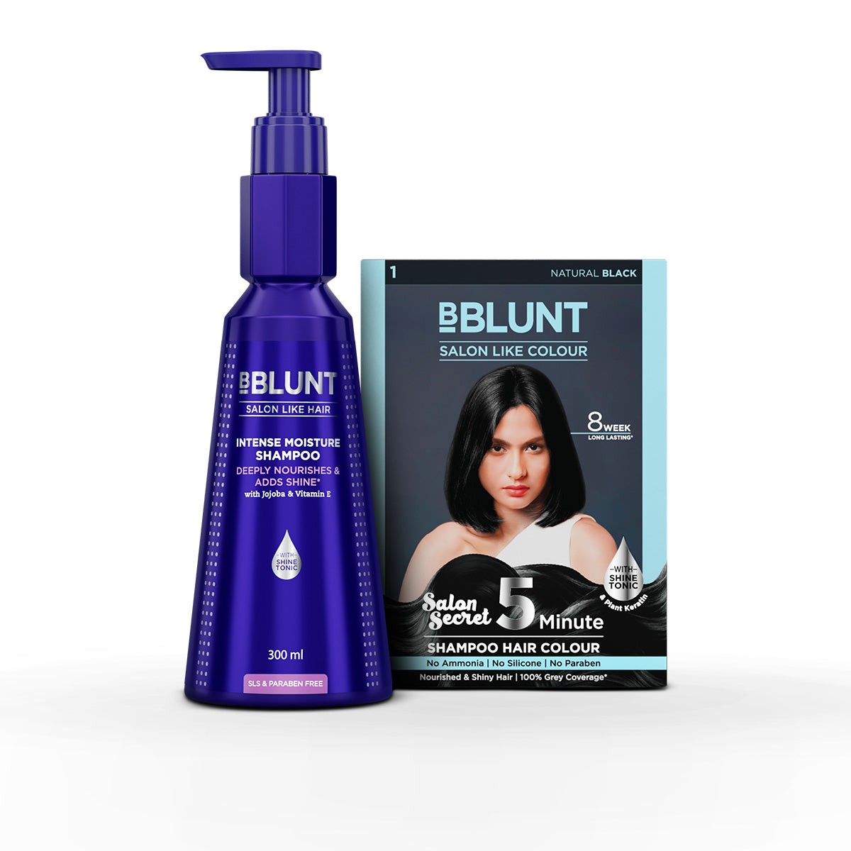 5 Min Black Color Shampoo + Intense Moisture Shampoo