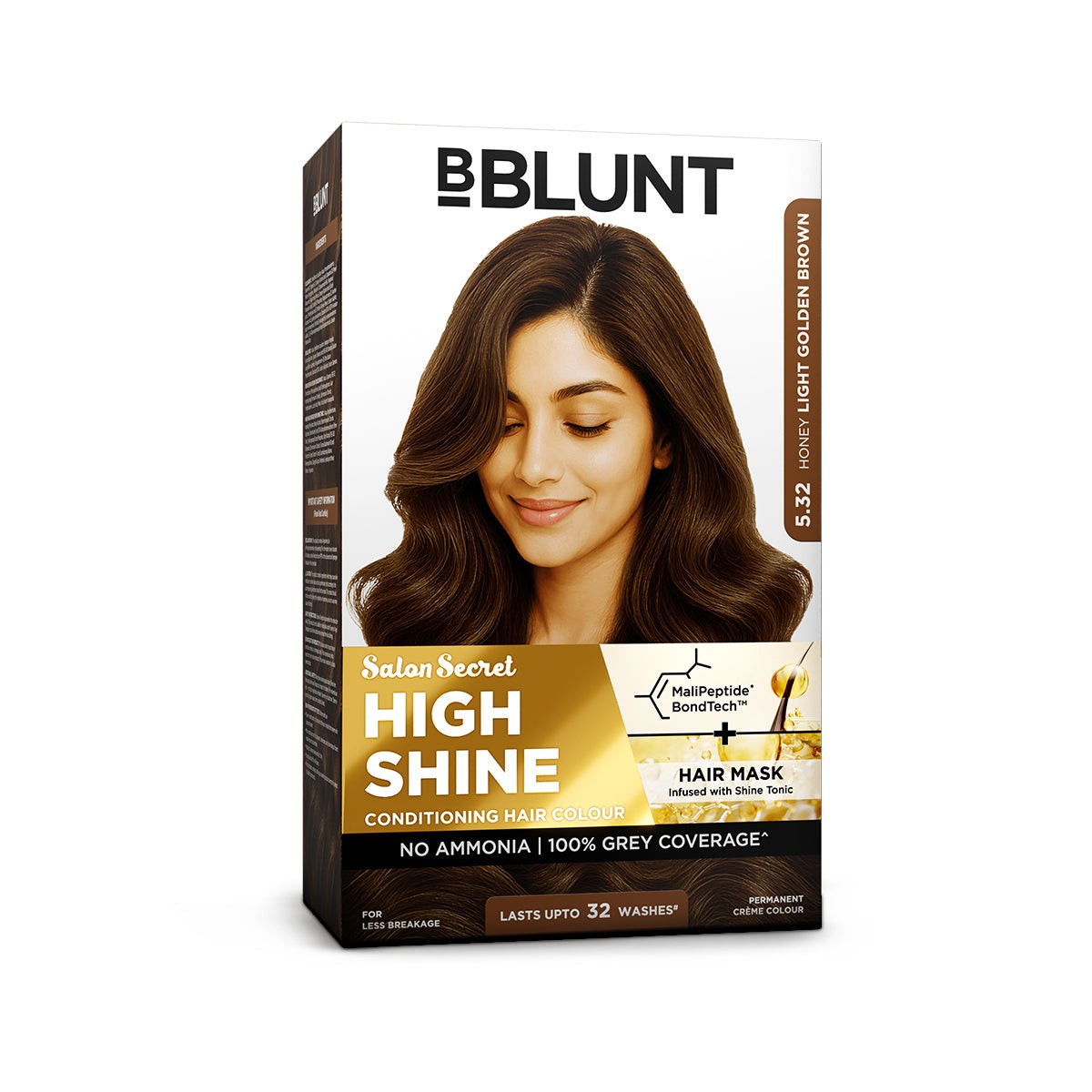 High Shine Conditioning Hair Colour - Honey Light Golden Brown (Shade 5.32)