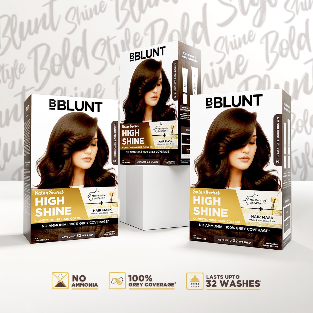 High Shine Conditioning Hair Colour - Chocolate Dark Brown (Shade 3)(Pack of 3)