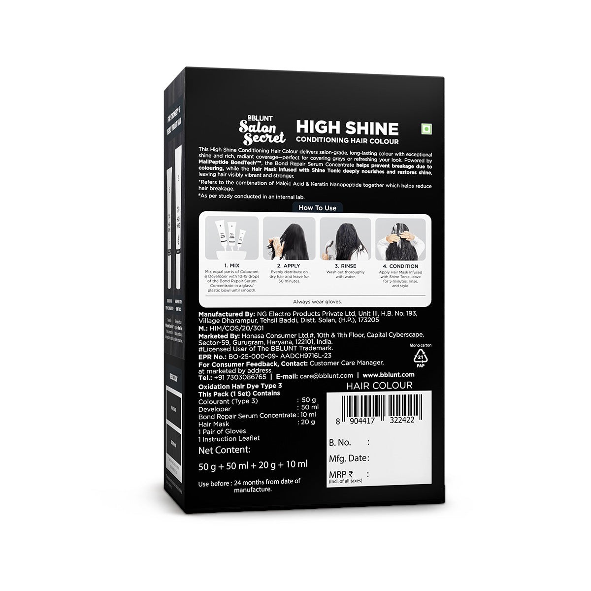 High Shine Conditioning Hair Colour - Natural Black (Shade 1)